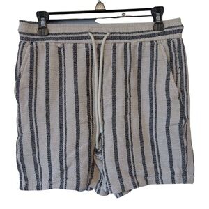 Denim & Flower Black and Cream Striped Shorts